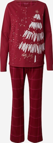 TRIUMPH Pajama 'Winter Moments' in Red: front