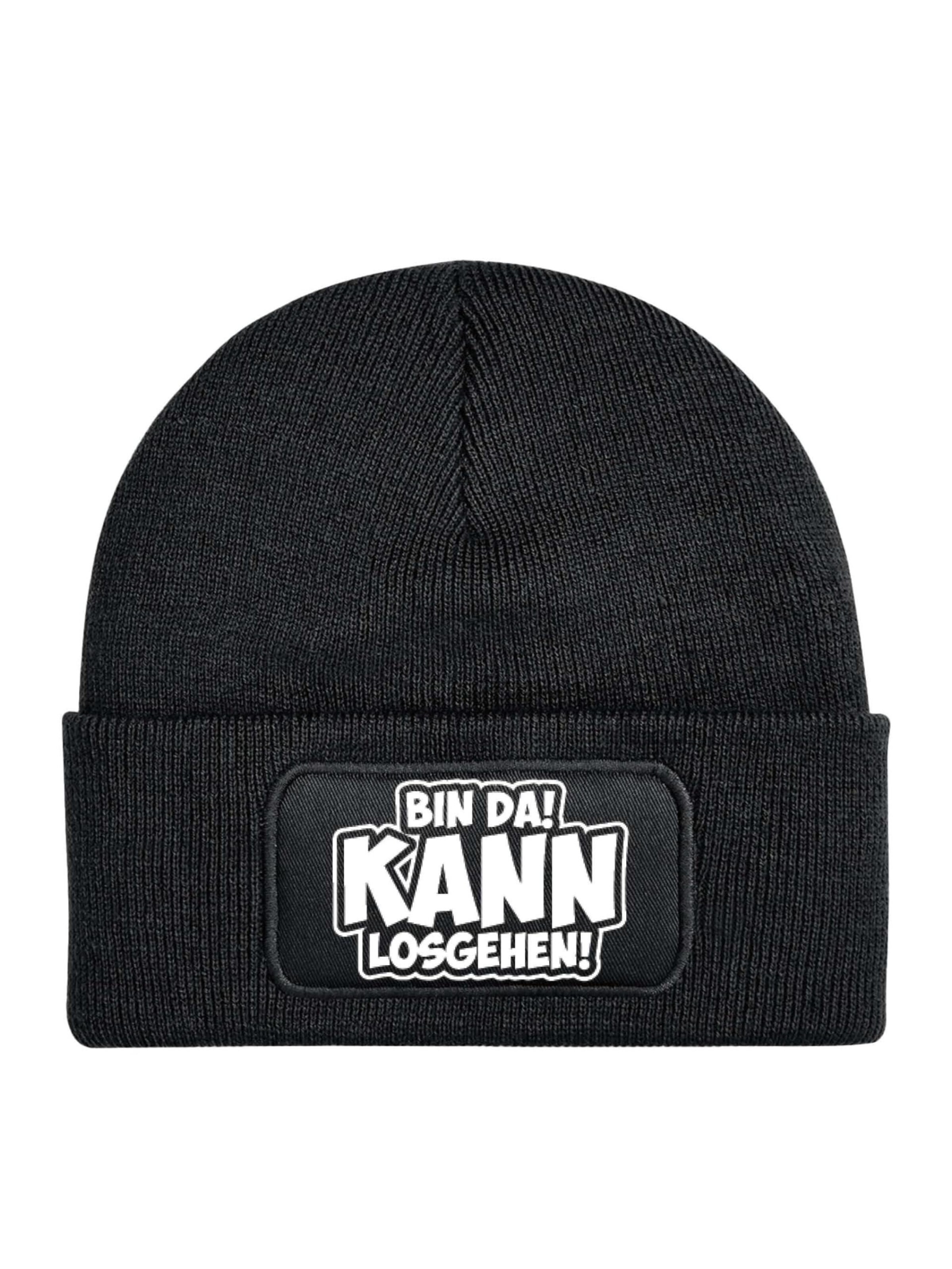 Youth Designz Beanie 'Bin da, kann losgehen' in Black: front