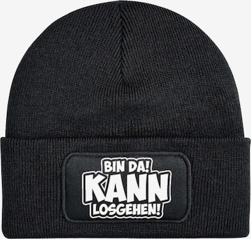 Youth Designz Beanie 'Bin da, kann losgehen' in Black: front