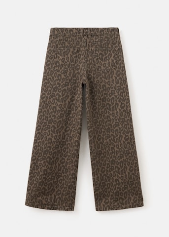 MANGO KIDS Wide leg Jeans 'CHEETAH' in Brown