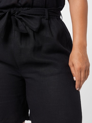 Selected Femme Curve Regular Pleat-Front Pants 'Gulia' in Black