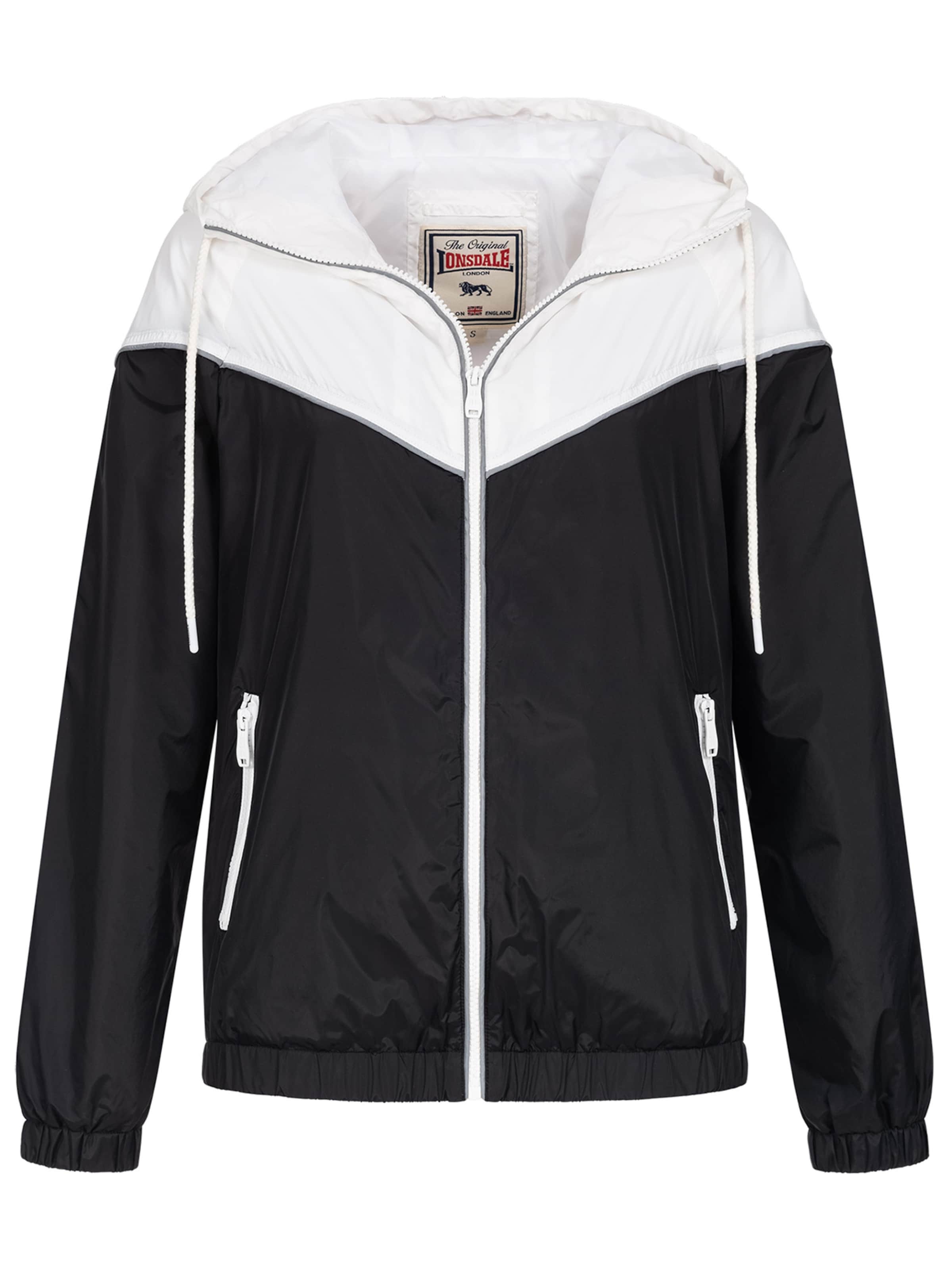 LONSDALE Casaco meia-estação 'SKERRAY' em preto / branco, Vista do artigo