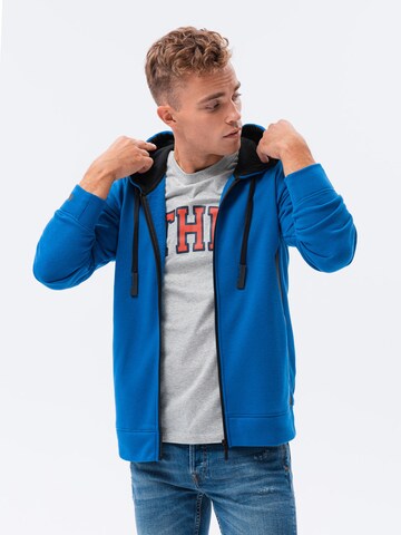 Ombre Zip-Up Hoodie 'B1076' in Blue: front