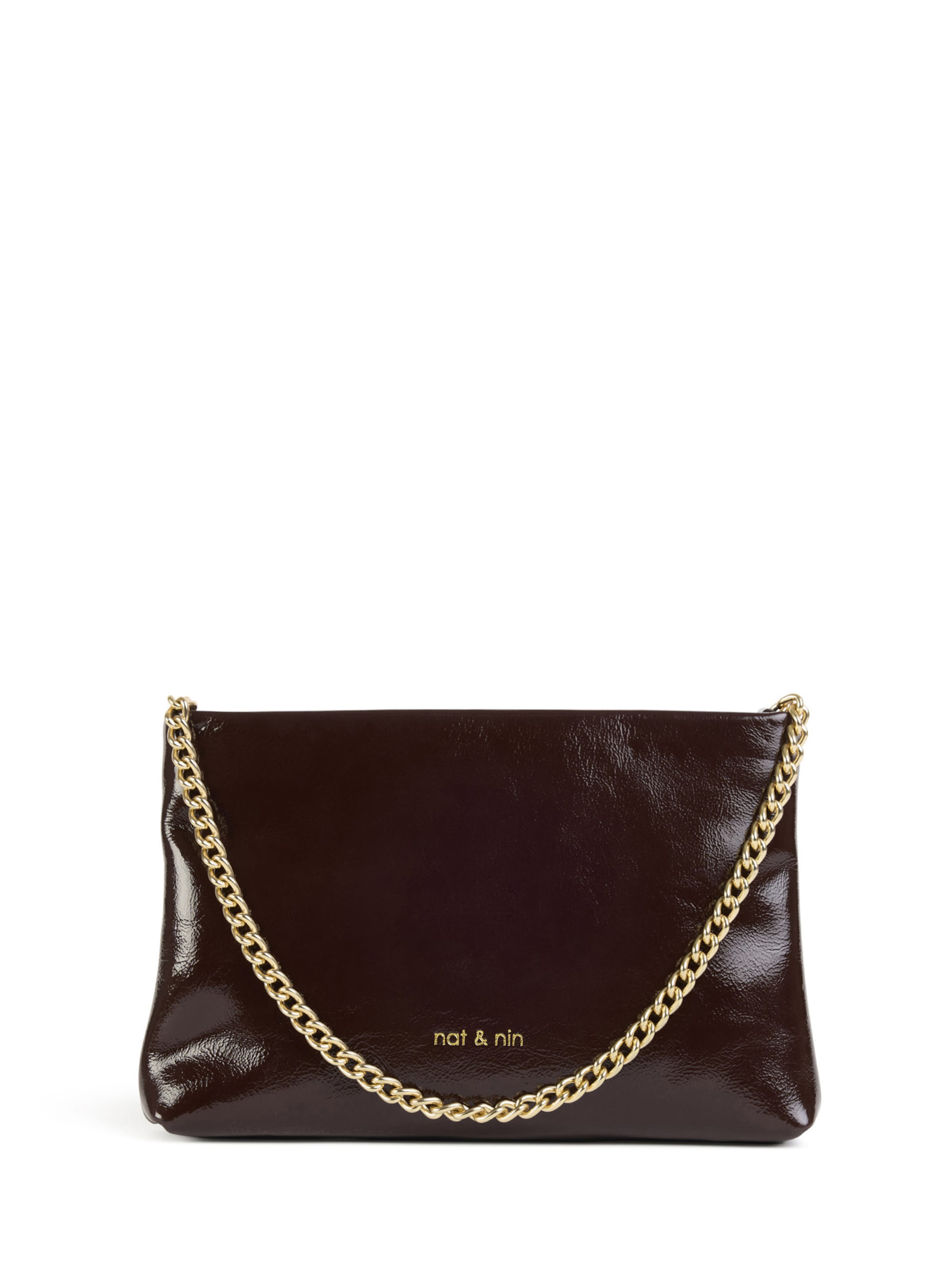 Nat&Nin Clutch 'MOLLY' in Bruin: voorkant