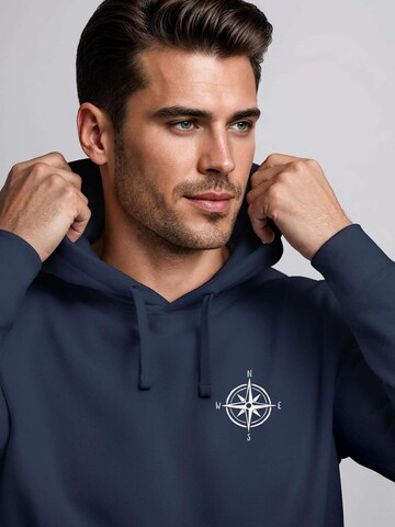Neverless Sweatshirt 'Kompass' in Blue