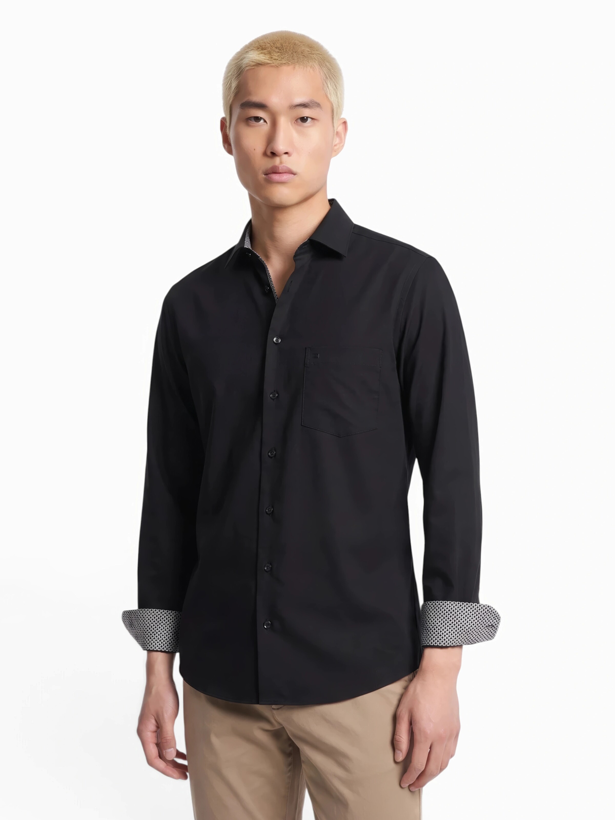 OLYMP Regular Fit Hemd in Schwarz