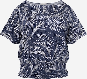 Michael Kors Plus - Camisa 'PALM' em azul: frente
