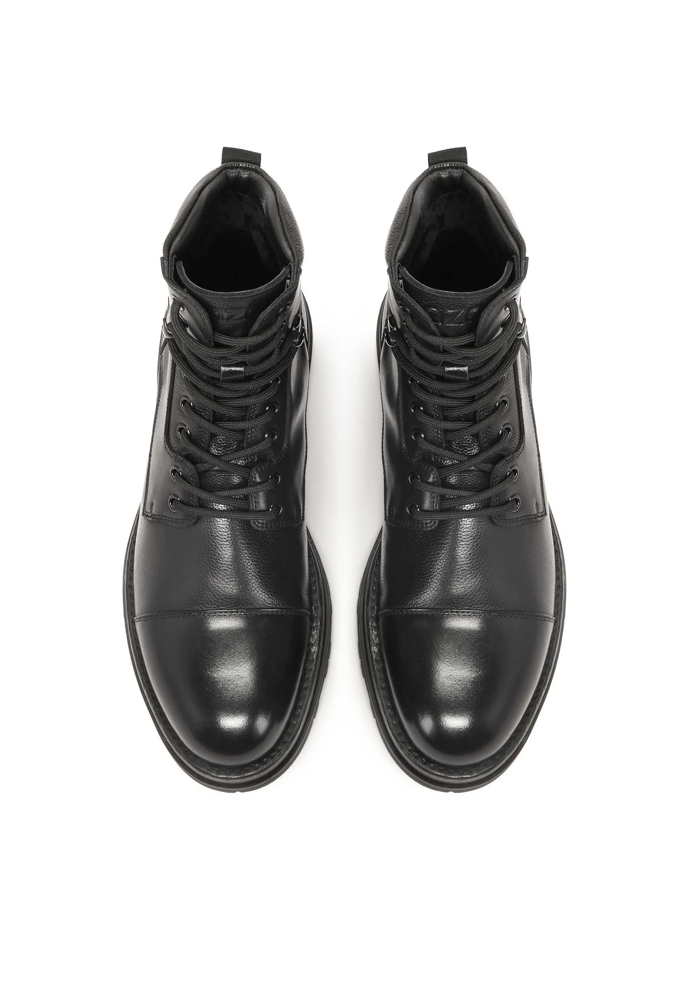 Kazar Fűzős csizma - fekete