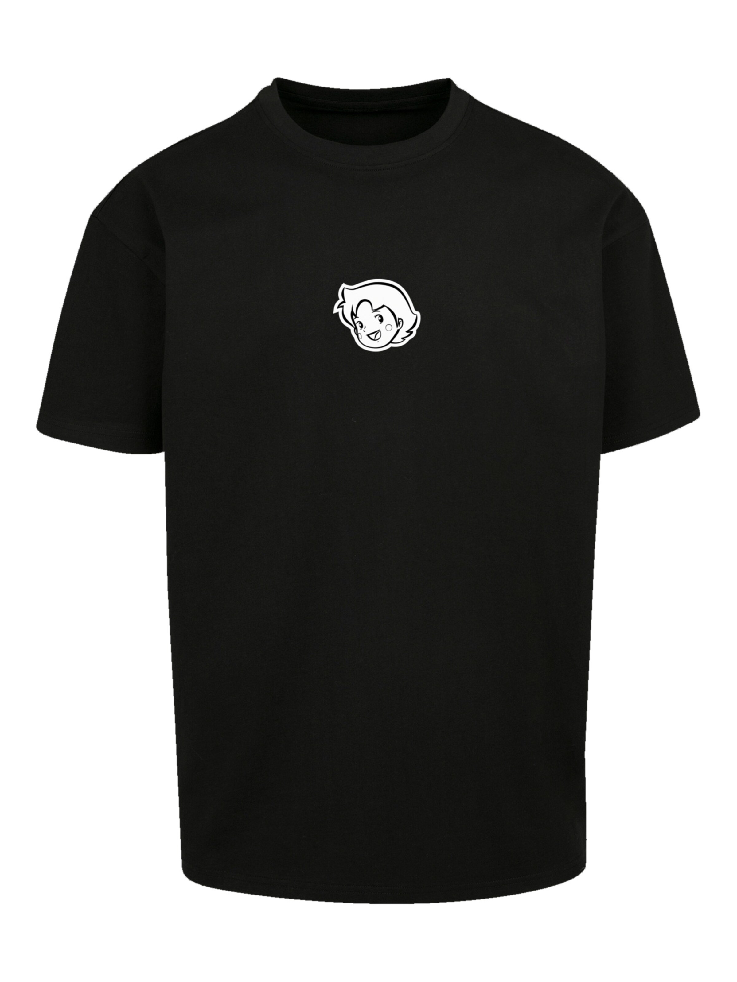 F4NT4STIC Shirt 'Heidi Heroes of Childhood' in Zwart: voorkant