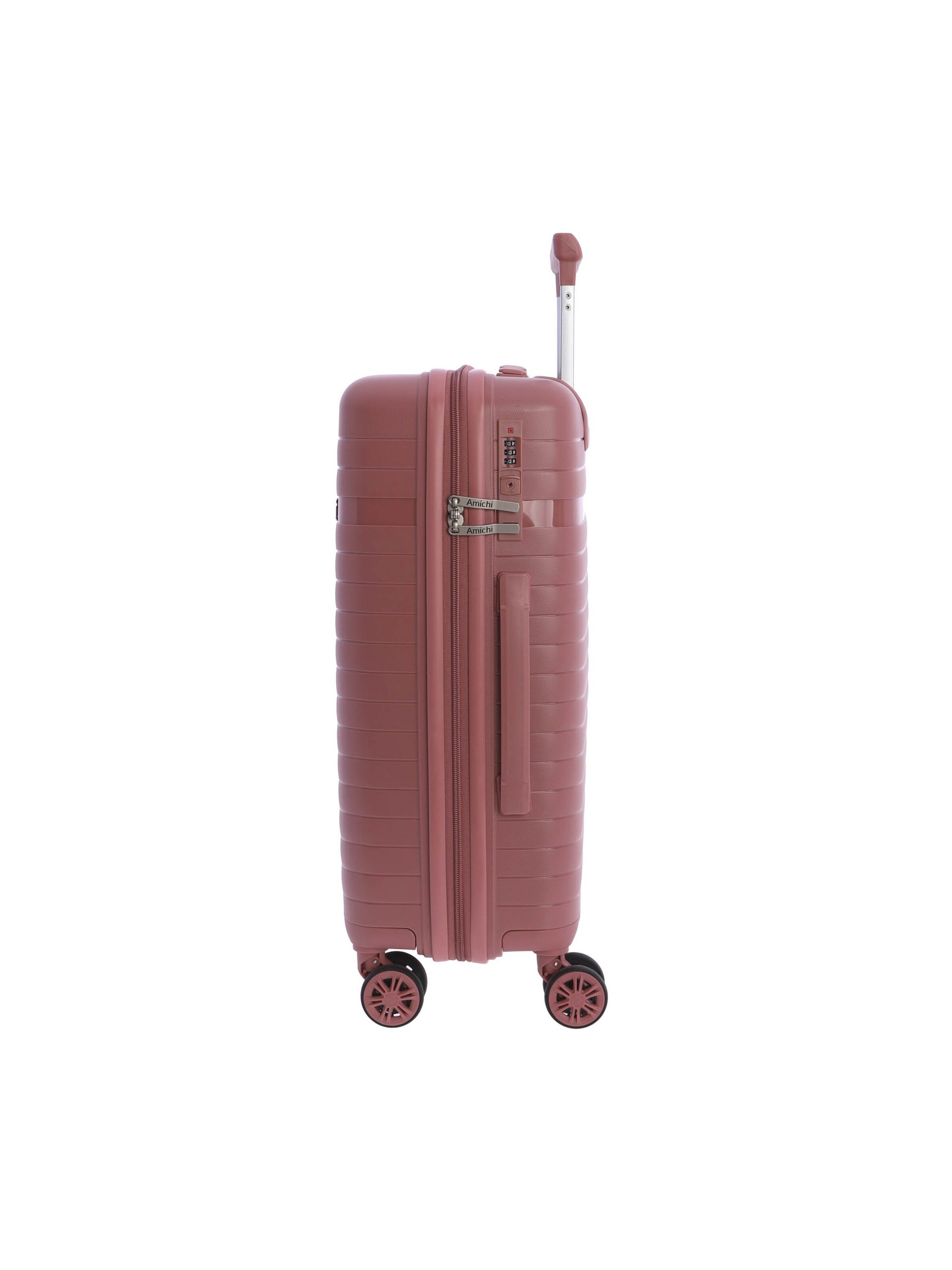Amichi - Carrito 'AMICHI - Maleta Cabina 55x40x20- Maletas de Viaje - Maletas de Viaje Cabina Apta para Ryannair- Trolley Equipaje para Avion Resistente con 4 Ruedas de 360º y candado TSA' en rosa