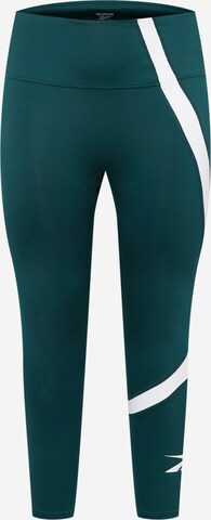 Reebok Skinny Workout Pants in Green: front