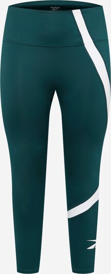 Reebok Спортен панталон в тъмнозелено / бяло, Преглед на продукта
