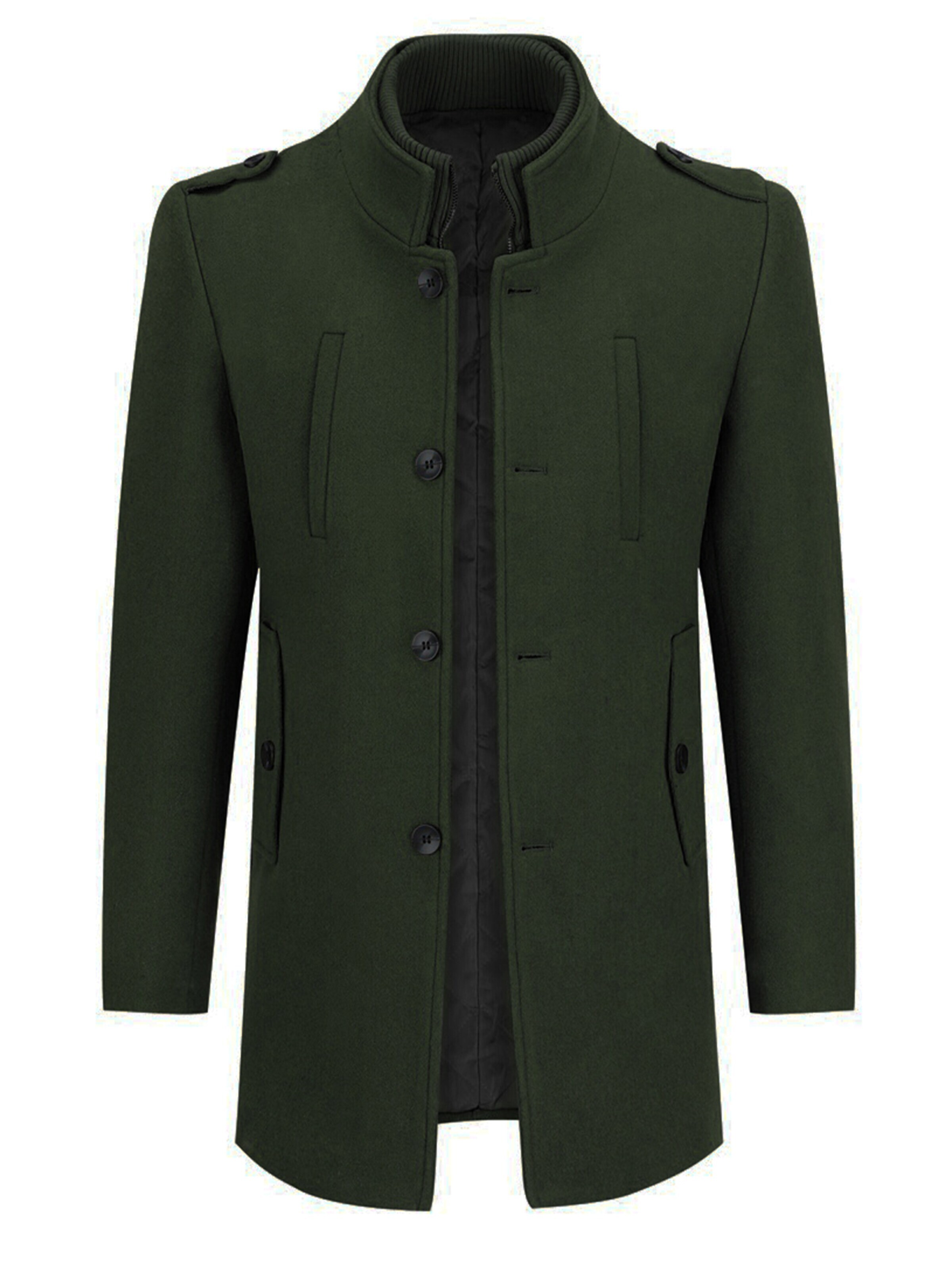 ALLTHEMEN Winter Coat 'Winterruhe' in Green: front