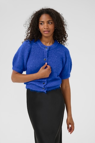 Kaffe Gebreid vest 'Emilie Evi' in Blauw: voorkant
