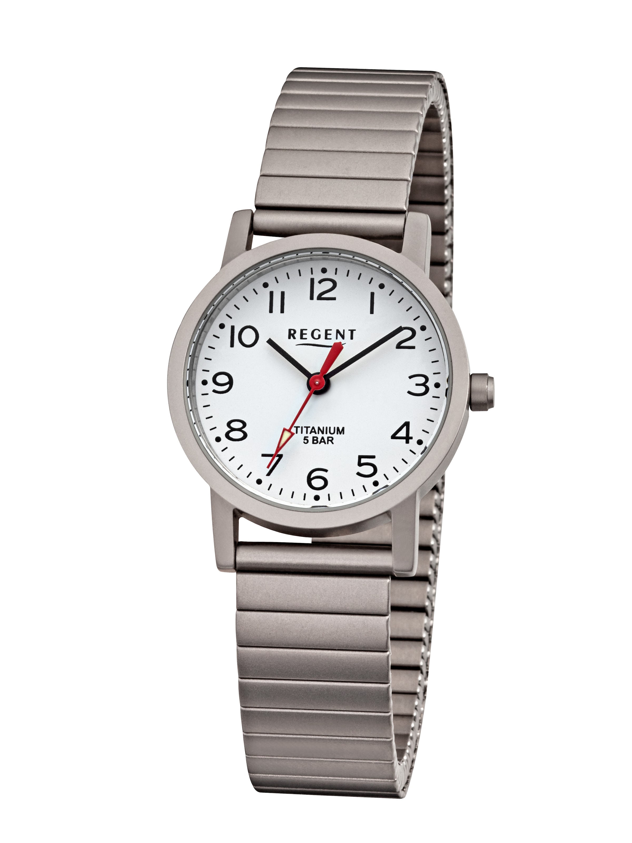 REGENT Analoguhr in Silber: Vorderseite