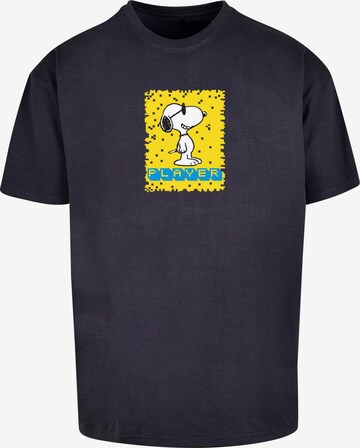 Merchcode Shirt 'Peanuts - Player' in Blue: front