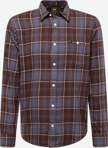 Lee Button Up Shirt 'LEESURE' in Blue: front