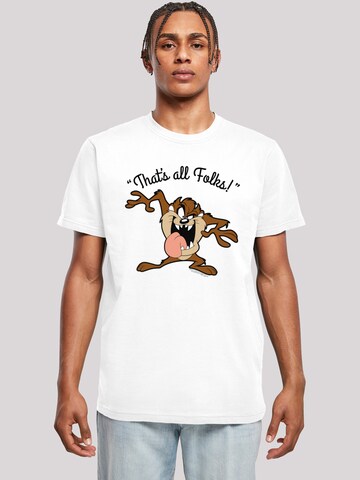 T-Shirt 'Looney Tunes Taz That's All Folks' F4NT4STIC en blanc : devant
