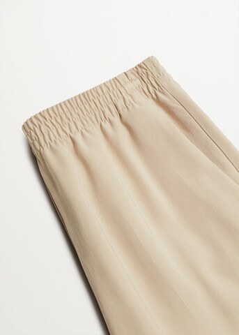 MANGO Szeroka nogawka Spodnie 'Kimo' w kolorze beżowy