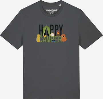 T-Shirt 'Happy Camper' Watapparel en gris : devant