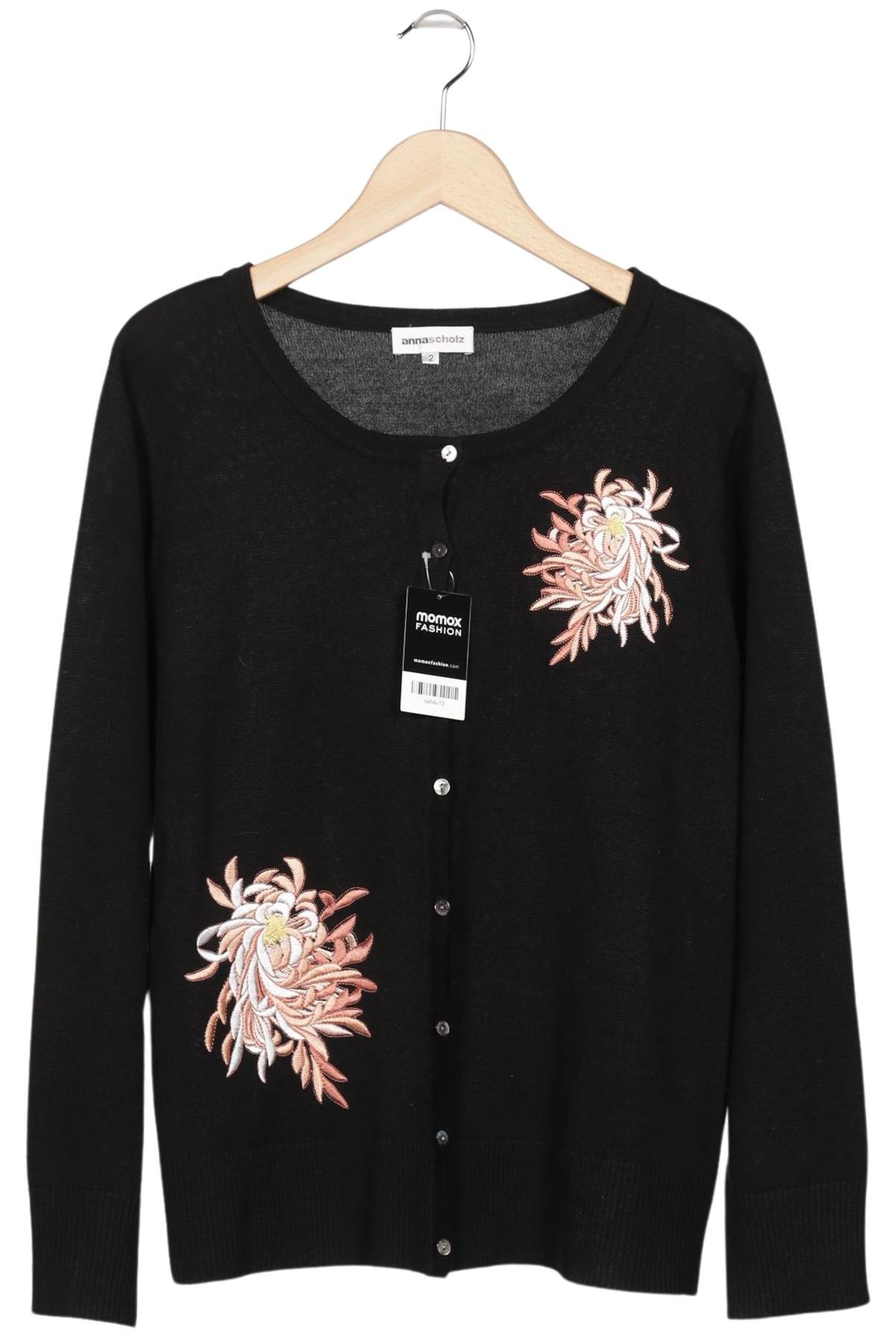 Anna Scholz for Sheego Strickjacke 4XL in Schwarz: Vorderseite