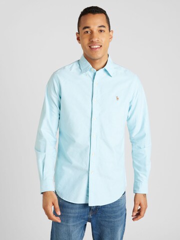 Coupe regular Chemise Polo Ralph Lauren en bleu : devant