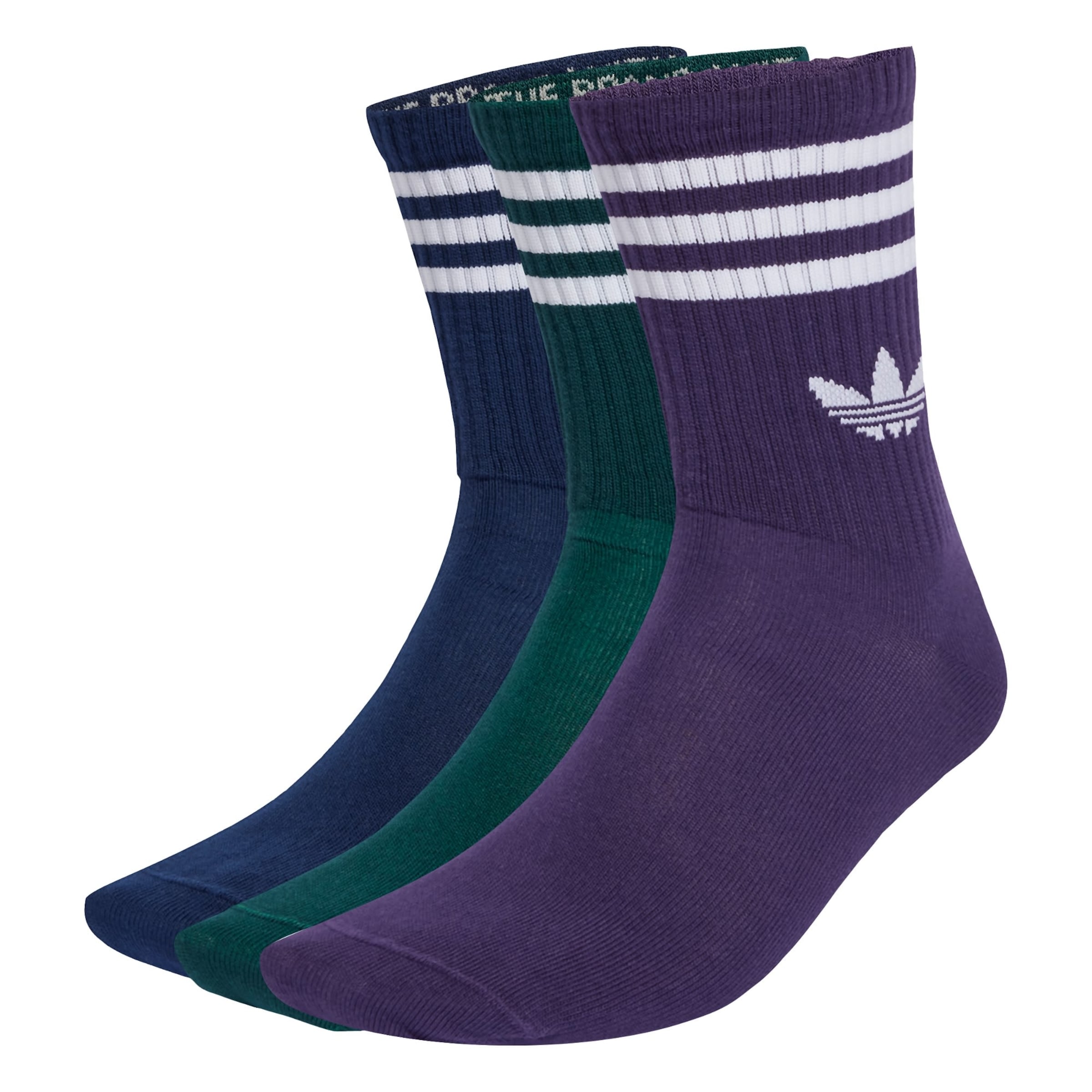 Chaussettes '3-Stripes Crew 3 Pairs' ADIDAS ORIGINALS en bleu : devant