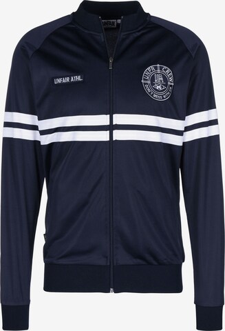 Unfair Athletics Zip-Up Hoodie in Blue: front