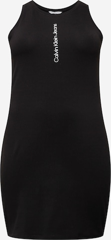 Rochie de la Calvin Klein Jeans Curve pe negru: față