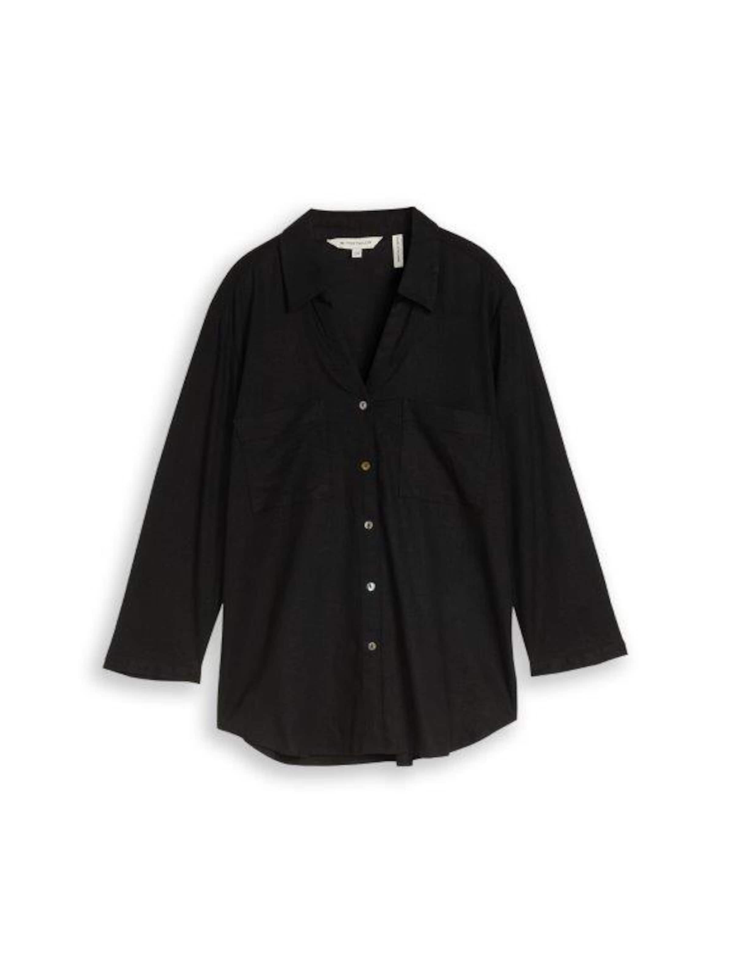 TOM TAILOR Blouse in Zwart: voorkant