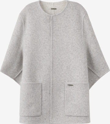 GOBI Cashmere Trui 'Patch Pocket Cashmere Poncho Jacket' in Grijs: voorkant