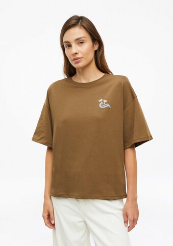 s.Oliver Shirt in Bruin: voorkant