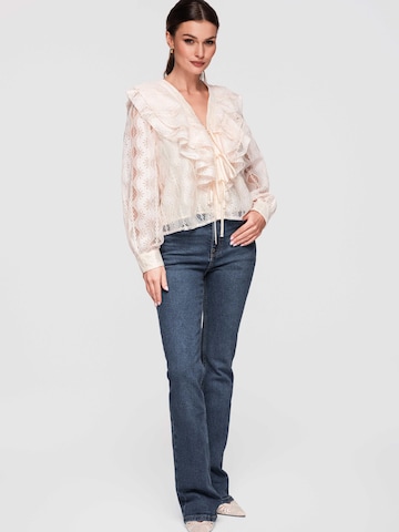 Ombre Blouse in Beige