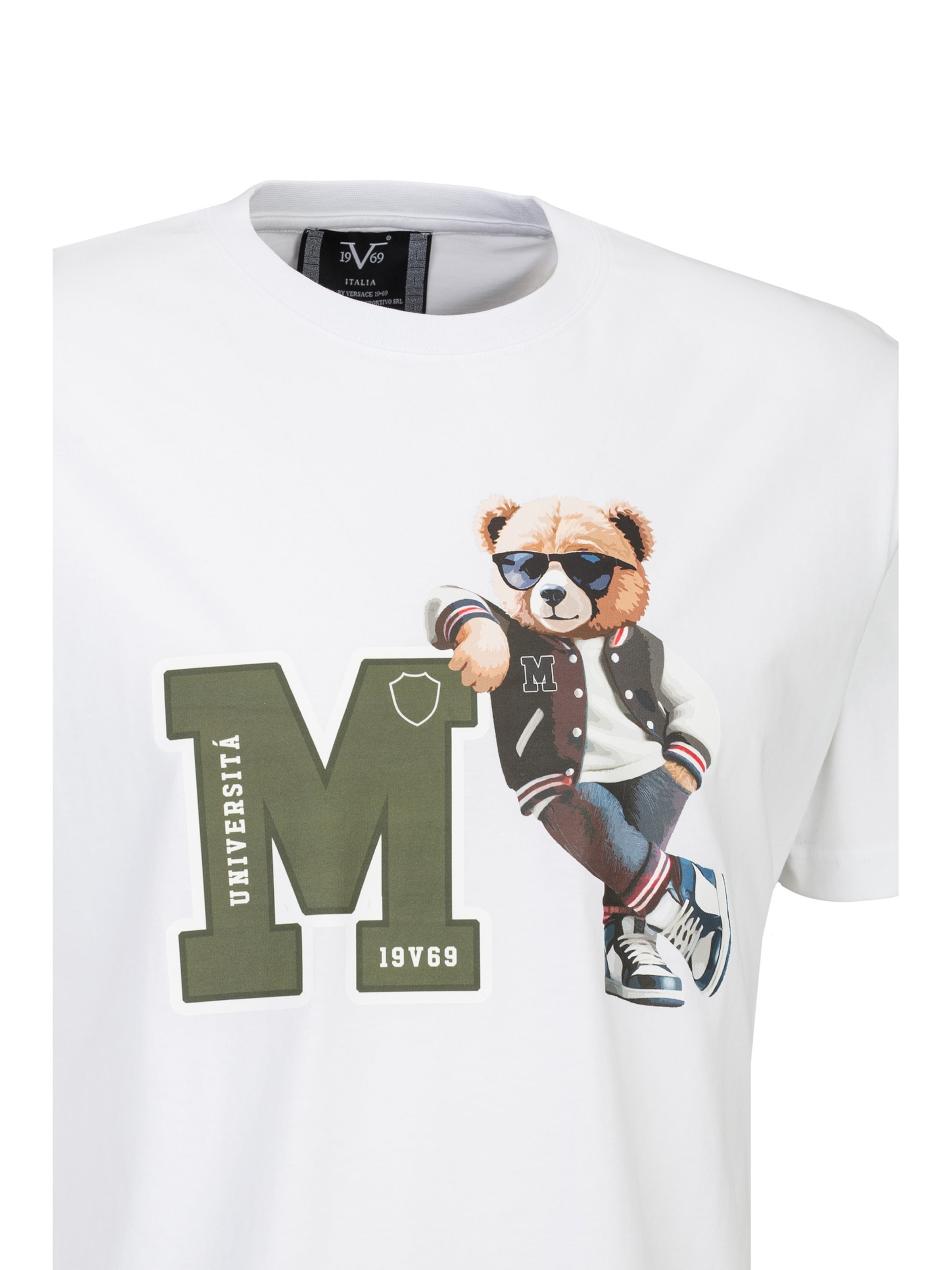 19V69 ITALIA - Camiseta 'Rafael College' en blanco