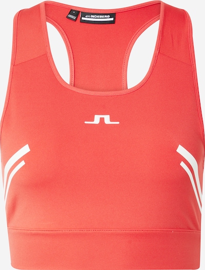 Sportinė liemenėlė 'Calista' iš J.Lindeberg, spalva – koralų splava / balta, Prekių apžvalga