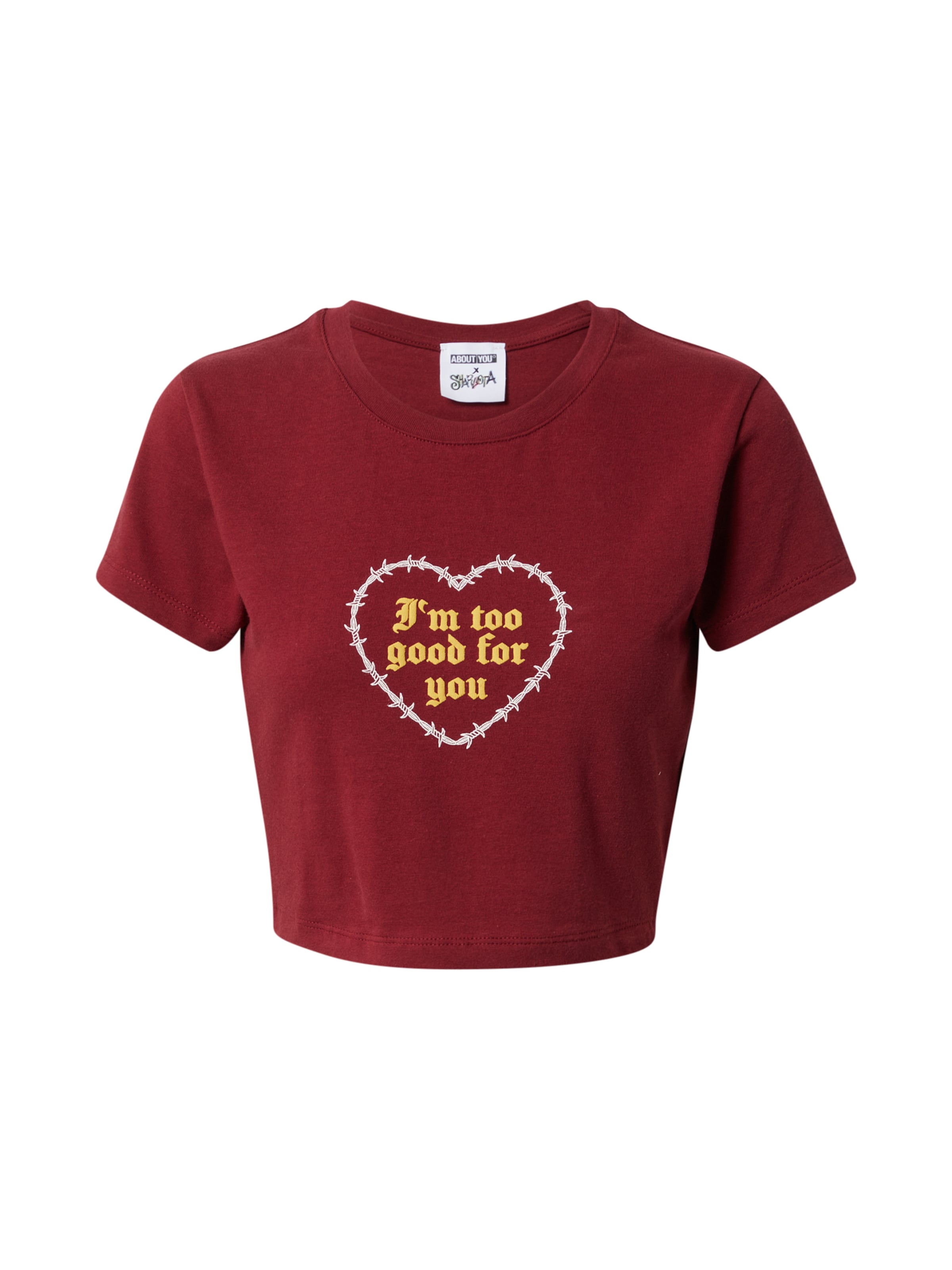 ABOUT YOU x Sharlota - Camiseta 'Caja' en rojo: frente
