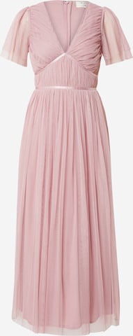 Maya Deluxe Evening Dress in Pink: front