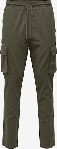 Only & Sons Конический (Tapered) Брюки-карго 'ONLLinus' в Зеленый: спереди