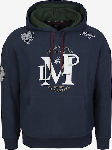 La Martina Sweatshirt 'MBF309' in Blauw: voorkant
