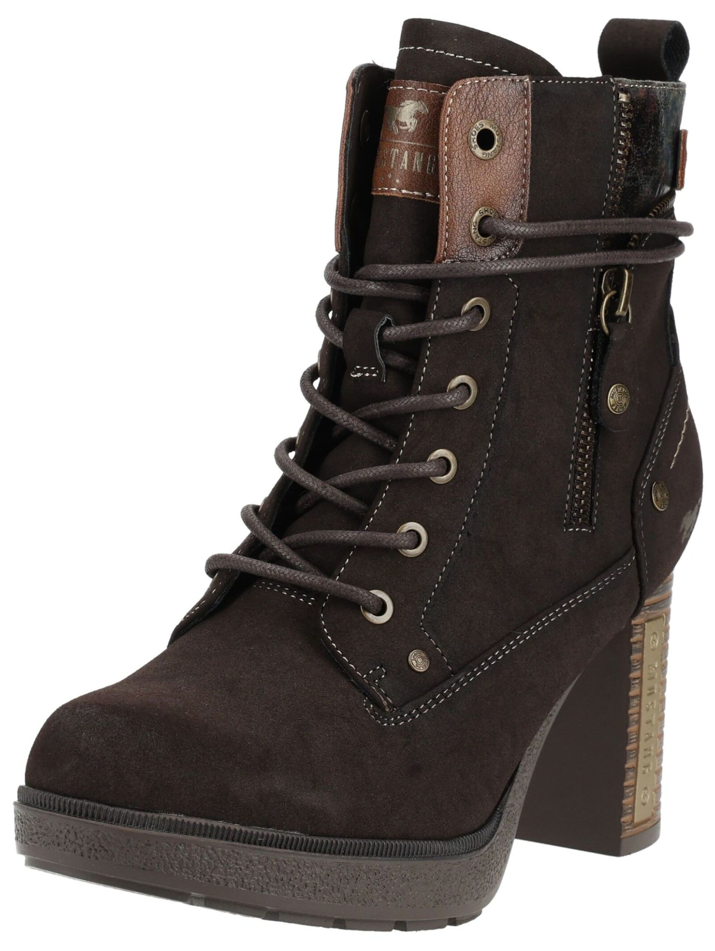 Bottines à lacets MUSTANG en marron : devant