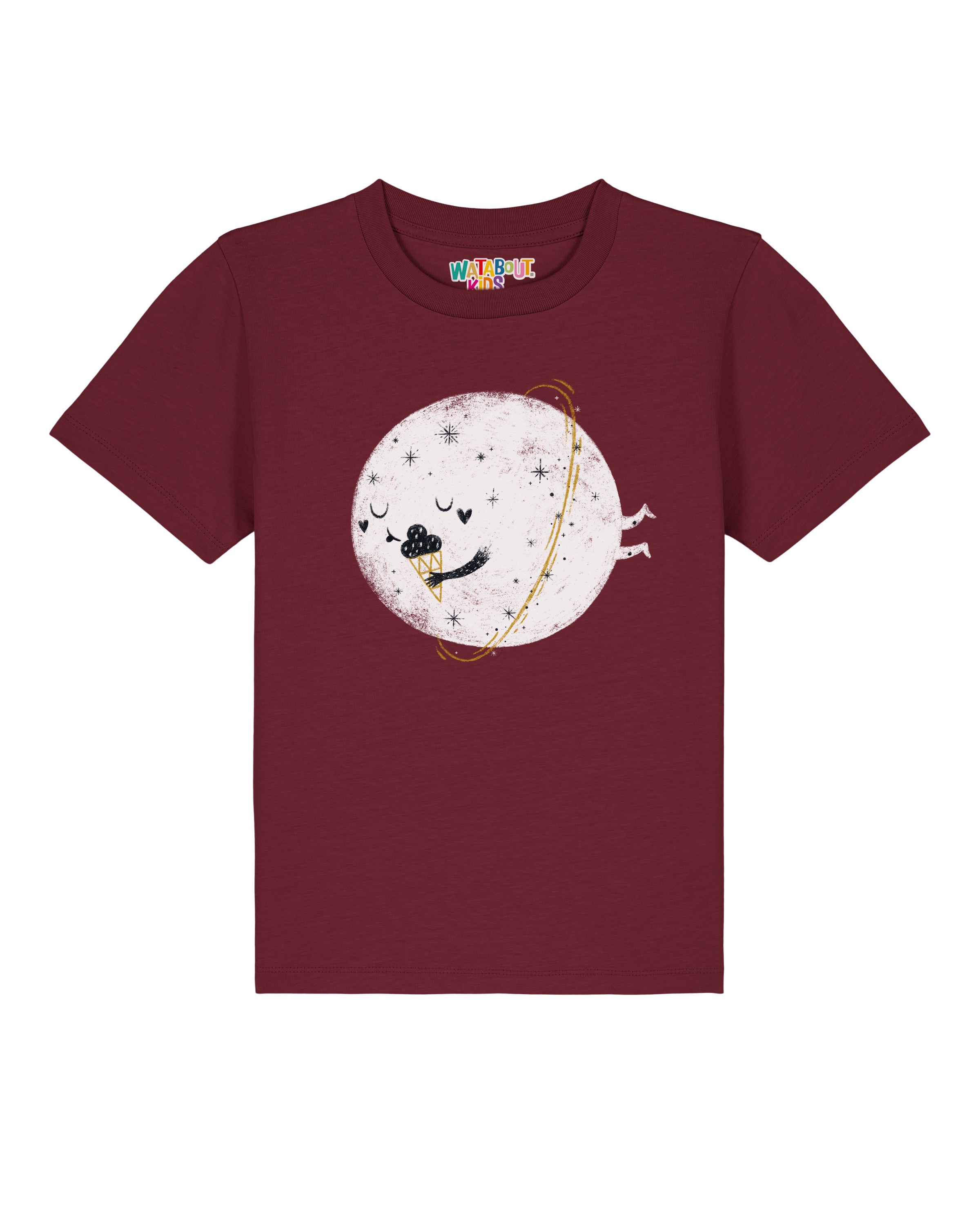 watabout.kids Shirt ' Planet mit Eis ' in Red: front