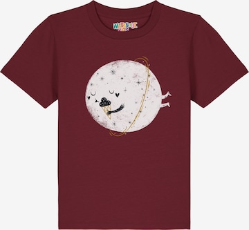 watabout.kids T-Shirt ' Planet mit Eis ' in Rot: Vorderseite