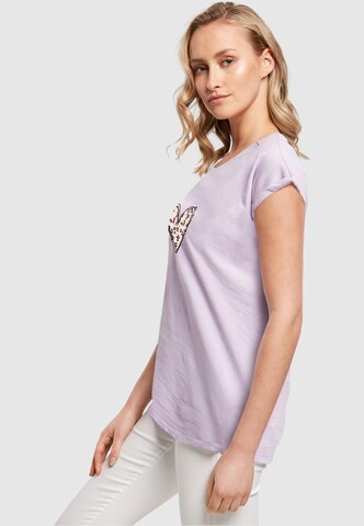 Merchcode Shirt 'Valentines Day - Leopard Heart' in Purple