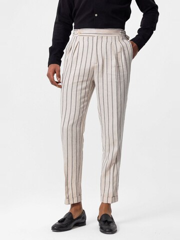 Antioch Regular Bandplooibroek in Beige: voorkant