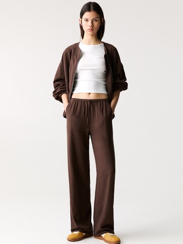 Wide leg Pantaloni di Pull&Bear in marrone