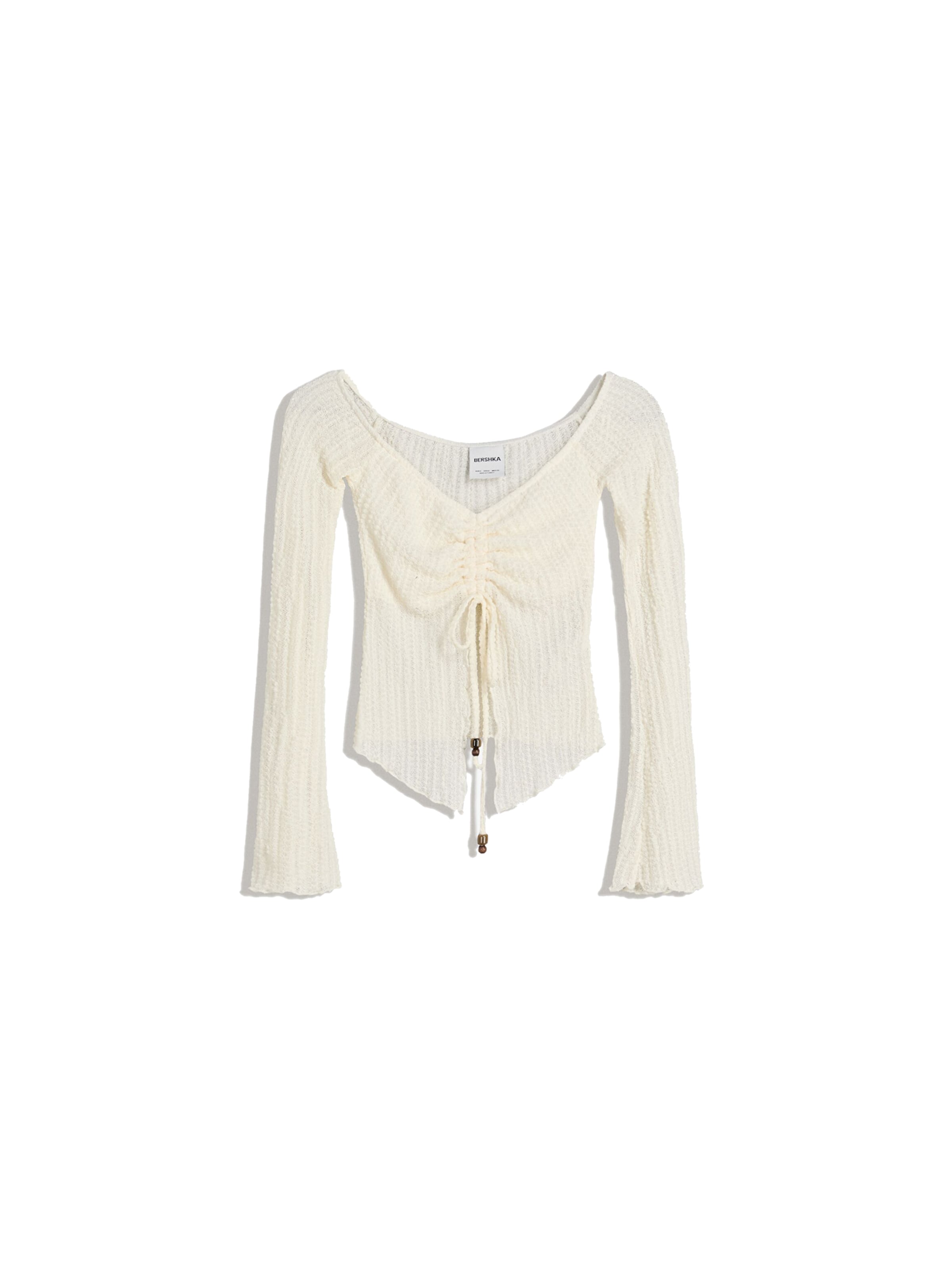 Pull-over Bershka en beige : devant