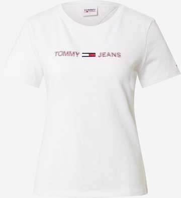 balts Tommy Jeans T-Krekls: no priekšpuses