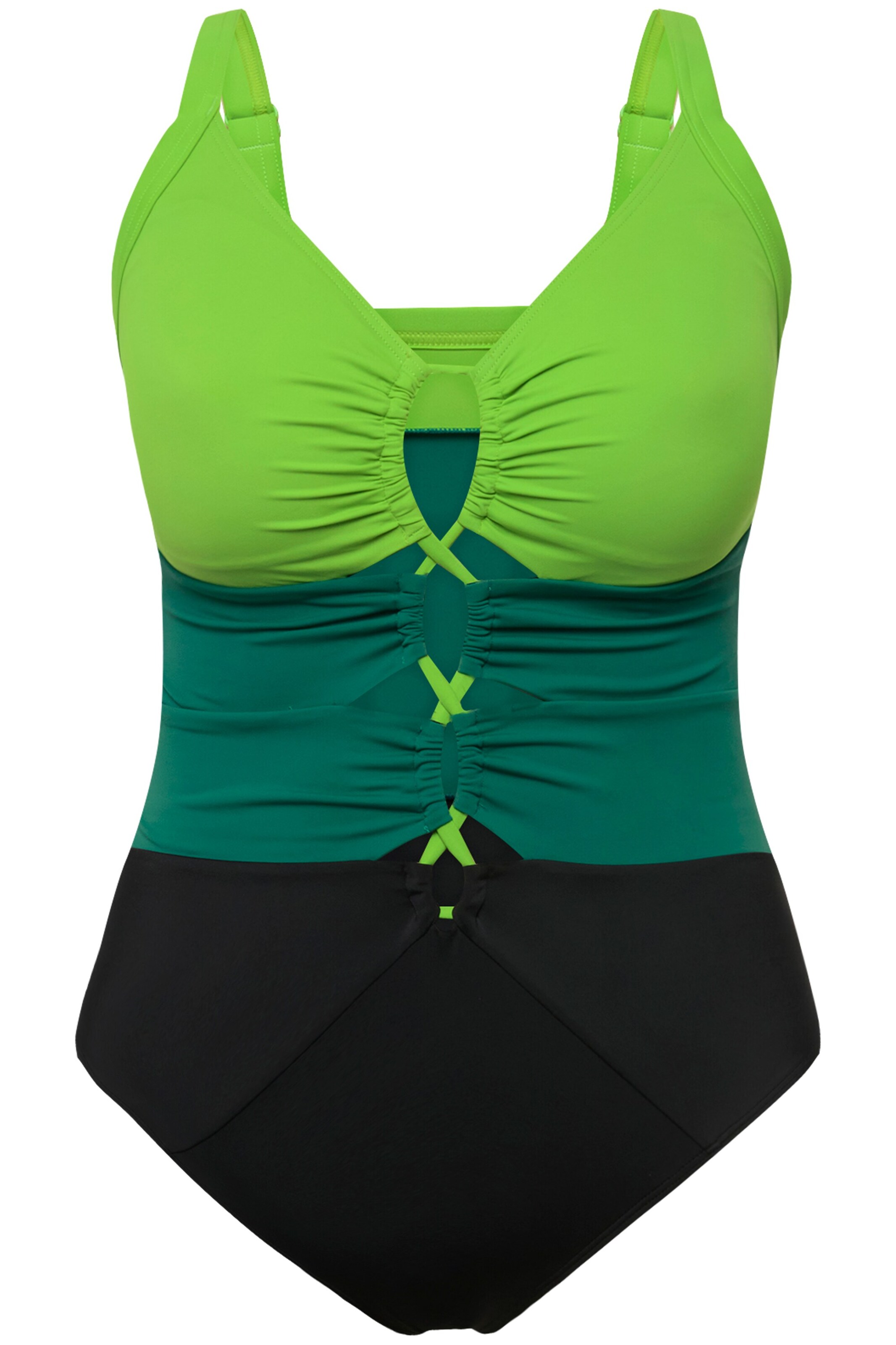 Ulla Popken Badeanzug in Grün: Vorderseite