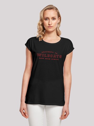 F4NT4STIC T-Shirt 'Disney High School Musical The Musical Property Of Wildcats' in Schwarz: predná strana