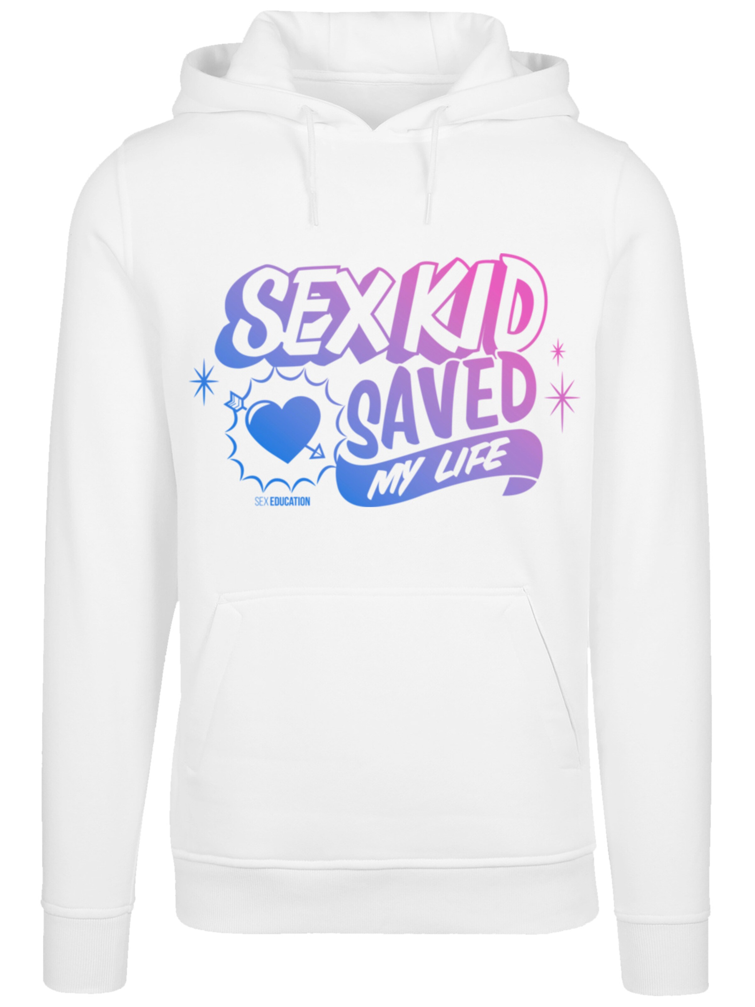 F4NT4STIC Sweatshirt 'Sex Education  Sex Kid  Netflix TV Series' in Wit: voorkant